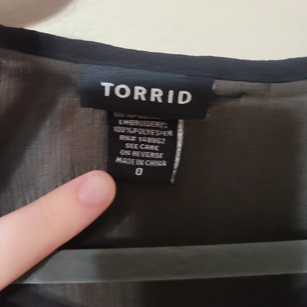 Torrid Black Top with Red and Yellow Floral Embroidery - Picture 3 of 4